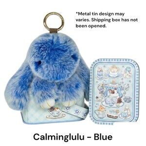 BunnyLulu Calminglulu Blue Bunny Plush Keychain Charm w/ Tin Box